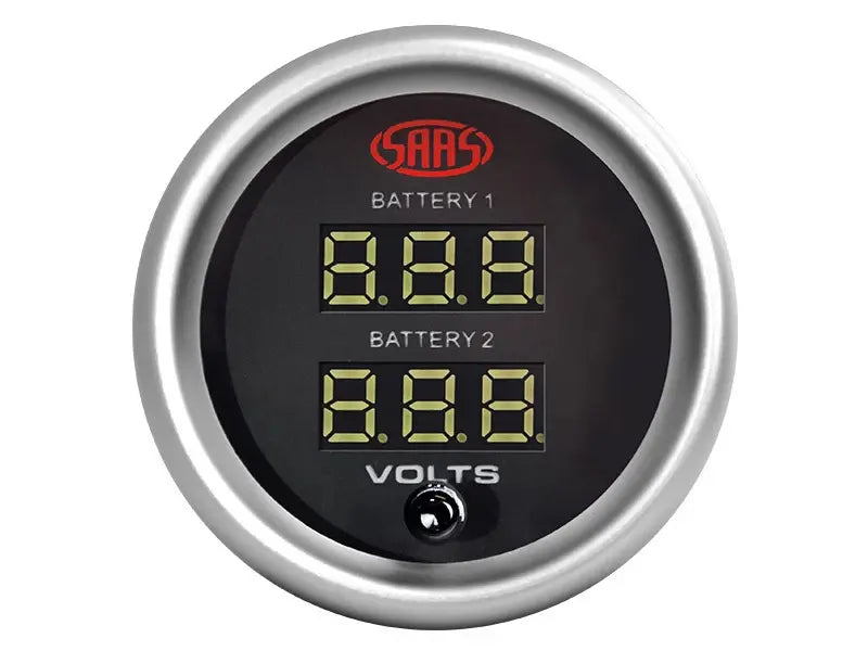SAAS Dual Volt Digital Gauge 8v-18v 52mm Muscle Series II Black 12V SGDDVLT52BS2 - view 2
