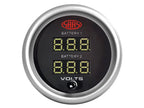 SAAS Dual Volt Digital Gauge 8v-18v 52mm Muscle Series II Black 12V SGDDVLT52BS2 - view 2