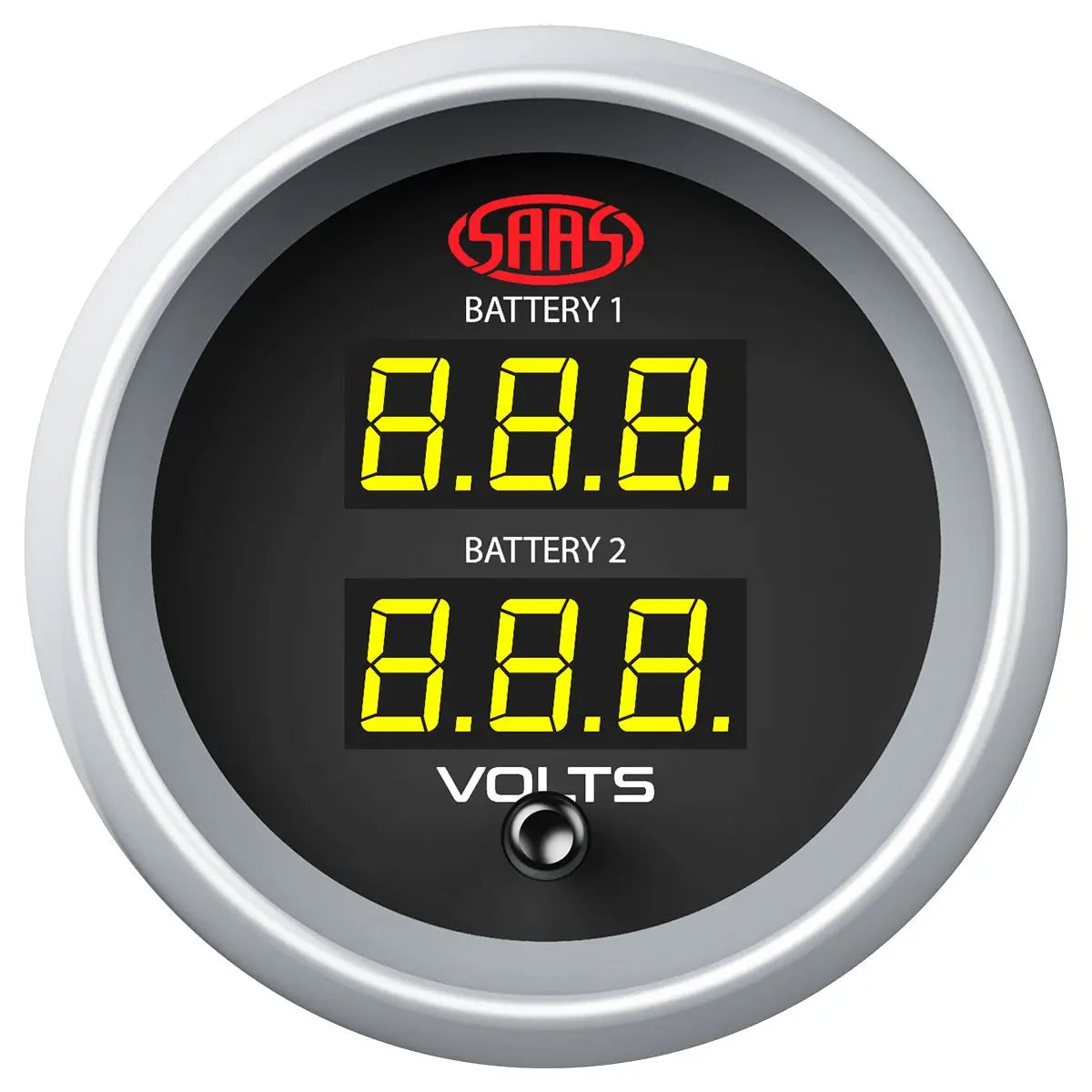 SAAS Dual Volt Digital Gauge 8v-18v 52mm Muscle Series II Black 12V SGDDVLT52BS2 - view 1