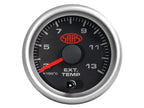 SAAS Exhaust Temp Gauge 300°-1300° 52mm Muscle Series II Black 12V SGEXT52BS2 - view 2