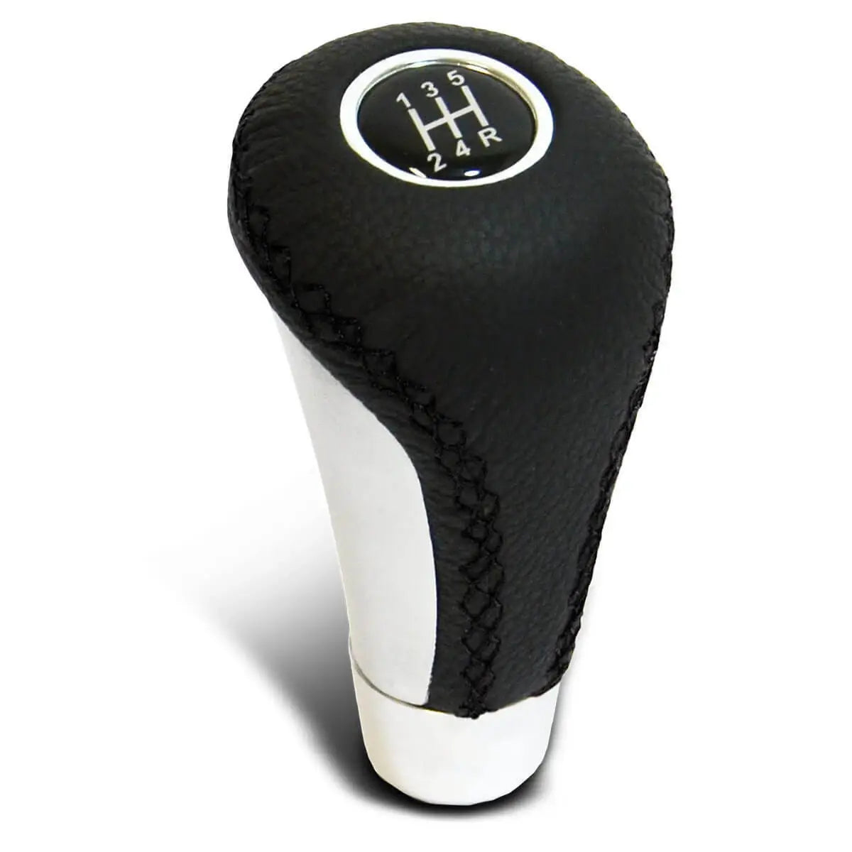 SAAS Leather Gear Knob Black Aluminium Insert With 8 Shift Patterns SGKAL - view 1