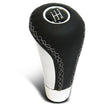 SAAS Leather Gear Knob Grey Stitched Aluminium Insert With 8 Shift Patterns SGKGL - view 1