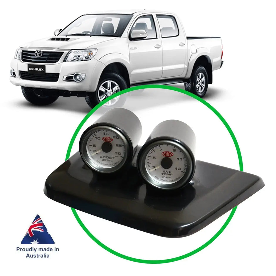 SAAS Twin Gauge Dash Pod Hilux 2005 - 2015 KUN Series SGP1105 - view 1