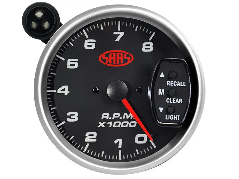 SAAS Tachometer 0-8K Shiftlite 3-3/4 Muscle Series II Black 12V SGTAC334BS2 - view 2