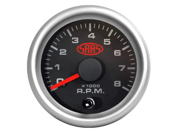 SAAS Tachometer 0-8K 52mm Muscle Series II Black 12V SGTAC52BS2 - view 2