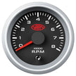 SAAS Tachometer 0-8K 52mm Muscle Series II Black 12V SGTAC52BS2 - view 1