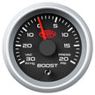 SAAS Boost Gauge 30inHg-20psi 52mm Muscle Series II Black 12V SGTB52BS2 - view 1