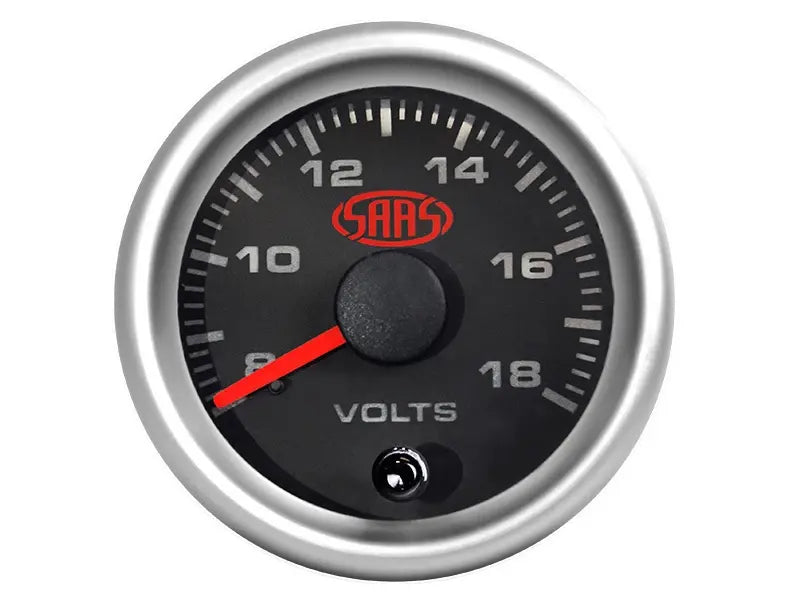 SAAS Volt Gauge 8v-18v 52mm Muscle Series II Black 12V SGVLT52BS2 - view 2
