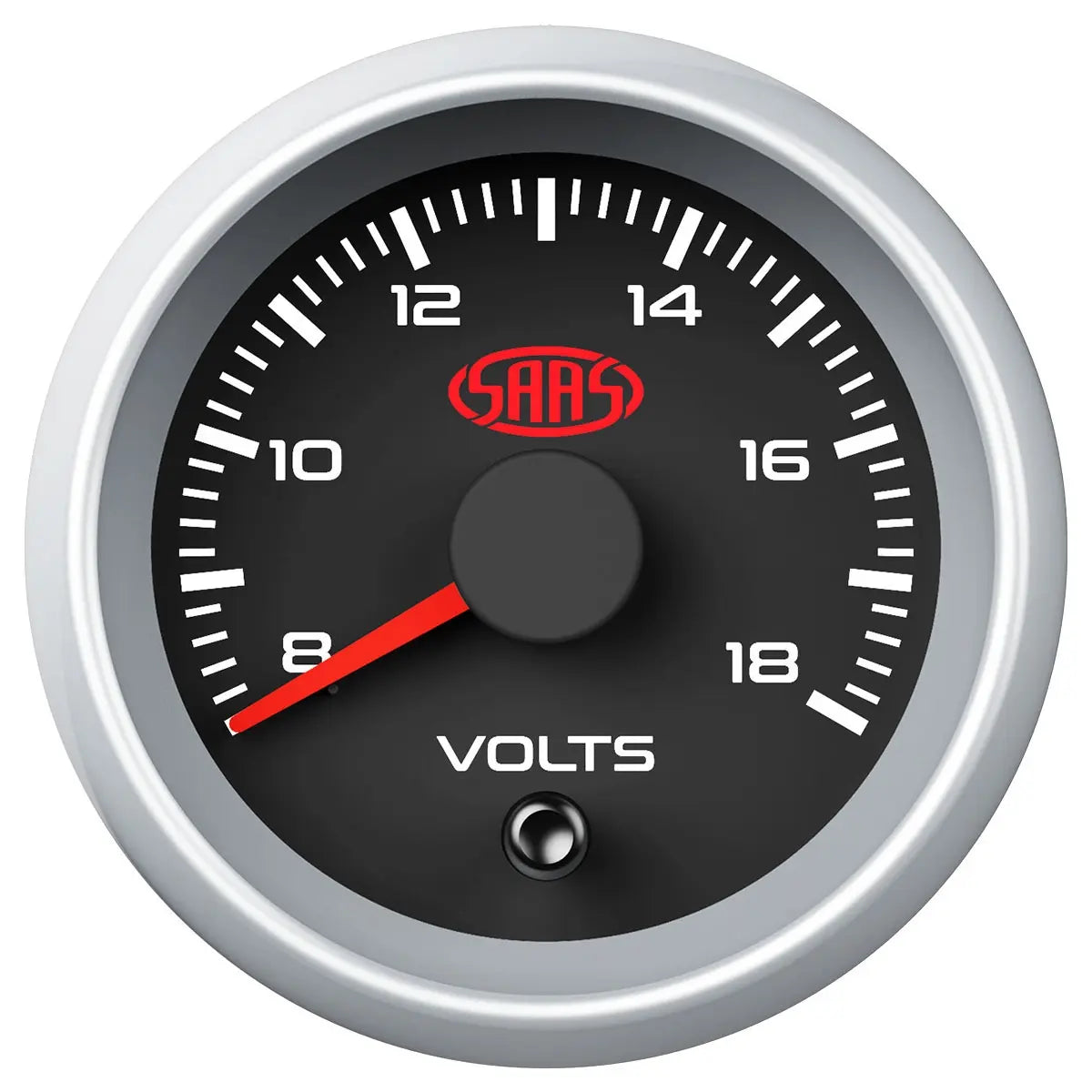 SAAS Volt Gauge 8v-18v 52mm Muscle Series II Black 12V SGVLT52BS2 - view 1