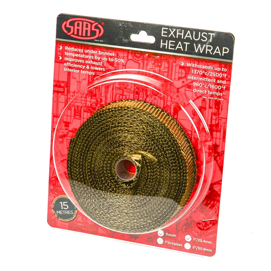 SAAS Exhaust Wrap Basalt Titanium 25mm (1in) x 15m SHWT2515 - view 1