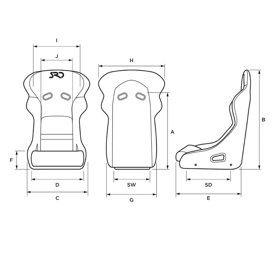 SRD Seat SR3 Race Fixed Back Medium SRD3002 - view 5