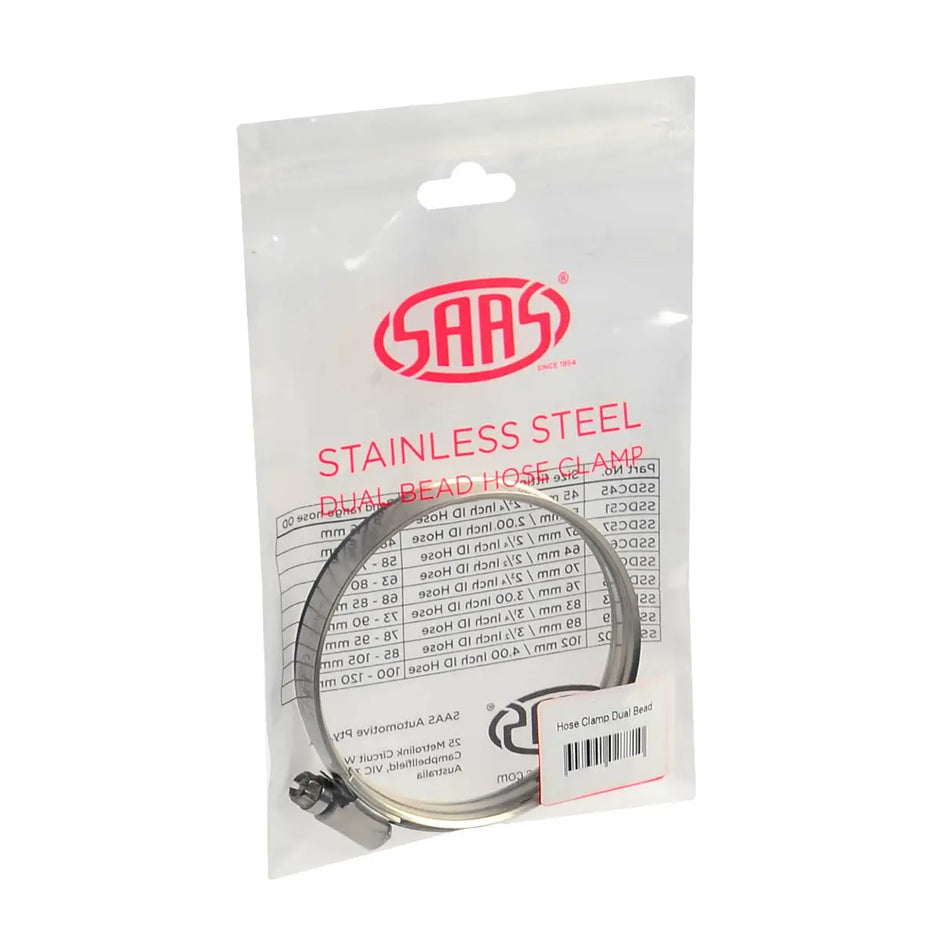 SAAS Hose Clamp Dual Bead Stainless Steel 58mm - 75mm SSDC57 - view 5