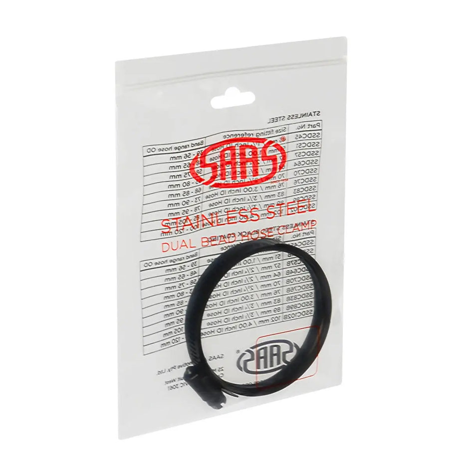 SAAS Hose Clamp Dual Bead Black Stainless Steel 78mm - 95mm SSDC83B - view 5