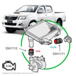 SAAS Toyota Hilux 3.0L 1KD-FTV 2005 - 2015 2 Piece Silicone Intercooler Hose and Clamp Kit SSH1111-KIT - view 1