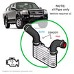 SAAS Ford Ranger PJ-PK 2.5-3.0 Cold/Hot Intercooler Hose (2 needed) SSH2011 - view 1