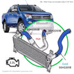 SAAS Ford Ranger/Mazda BT50 2.2L Silicone Blue Intercooler Rear Short Pipe Hot Side 2011 - on SSH2203E - view 4