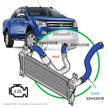 SAAS Ford Ranger/Mazda BT50 2.2L 110kW 3 Piece Silicone Blue Hose and Clamp Intercooler Kit 2011 - 2022 SSH2205E-KIT - view 1