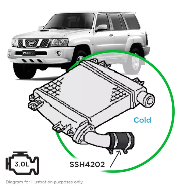 SAAS Nissan GU Patrol Y61 ZD30 DI Cold Side from Intercooler to Mid Pipe SSH4202 - view 1