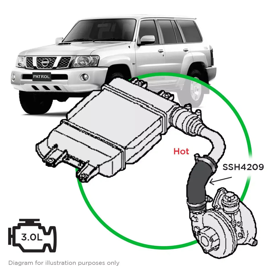 SAAS Nissan GU Patrol Y61 ZD30 CRD Hot Side from Turbo to Mid Pipe SSH4209 - view 1