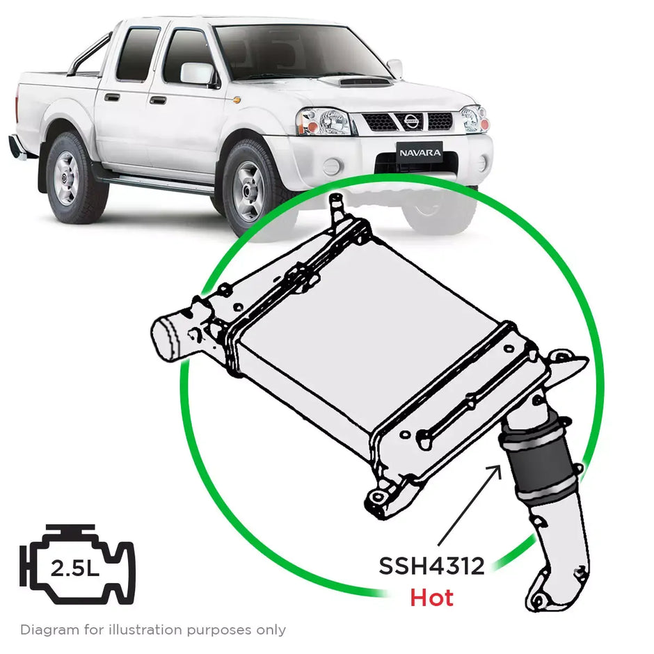 SAAS Nissan Navara D22 YD25 2.5 Hot Side Intercooler Hose SSH4312 - view 1
