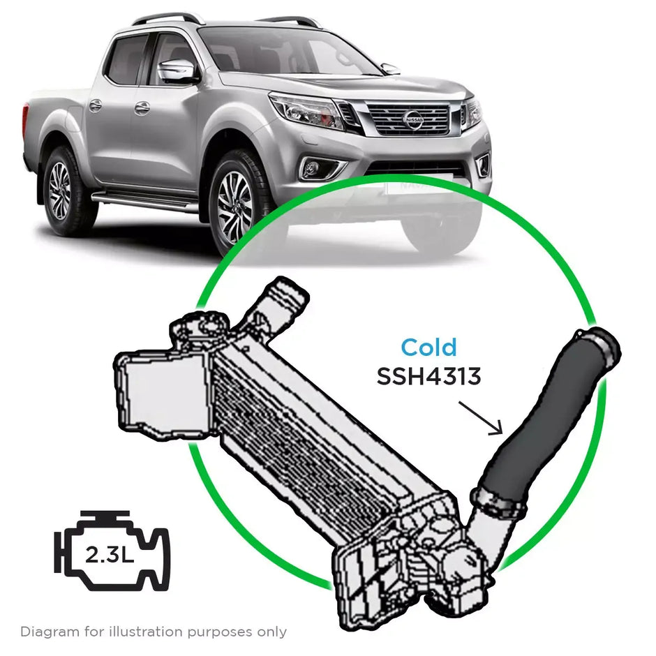SAAS Nissan Navara D23 NP300 2.3 Cold Side Intercooler Hose SSH4313 - view 1