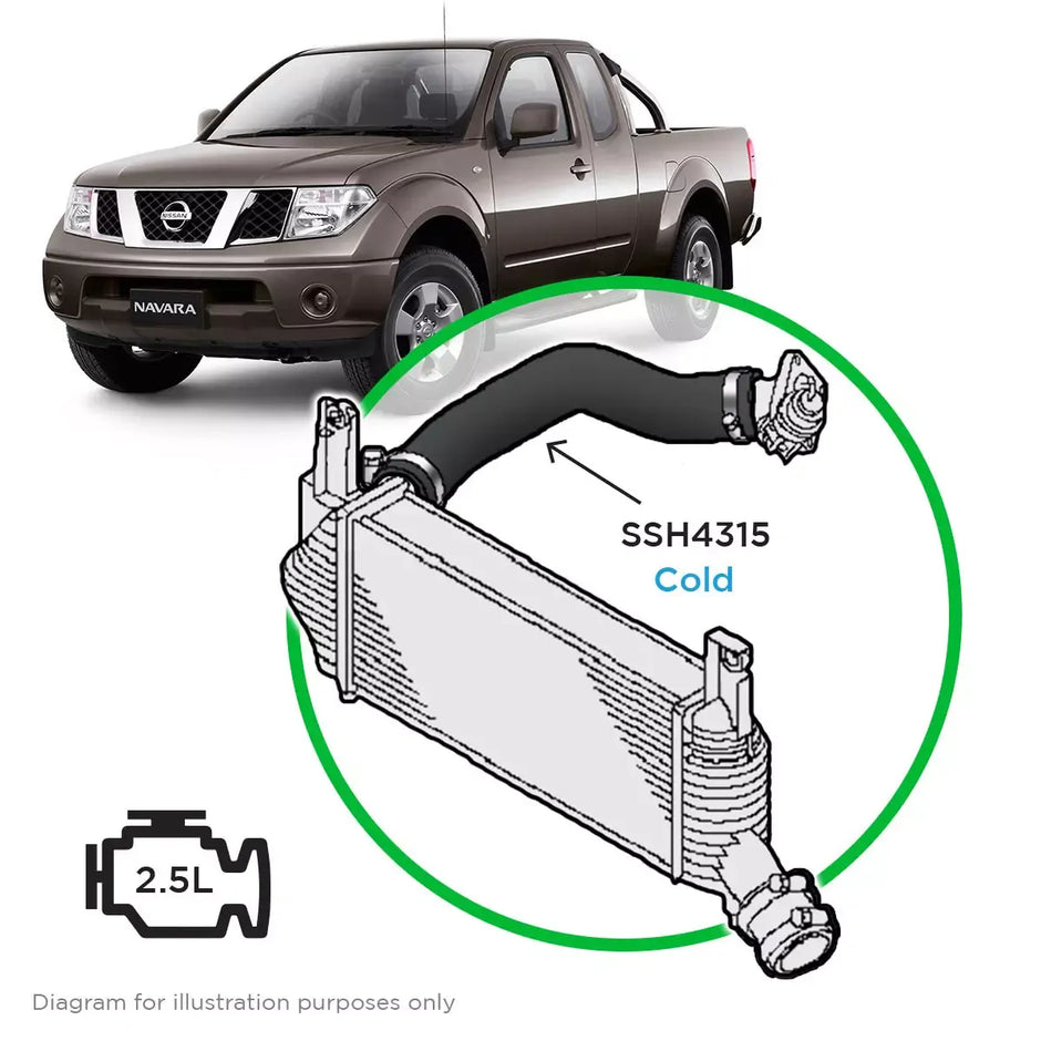 SAAS Nissan Navara D40 YD25 2.5 Cold Side from Intercooler SSH4315 - view 1