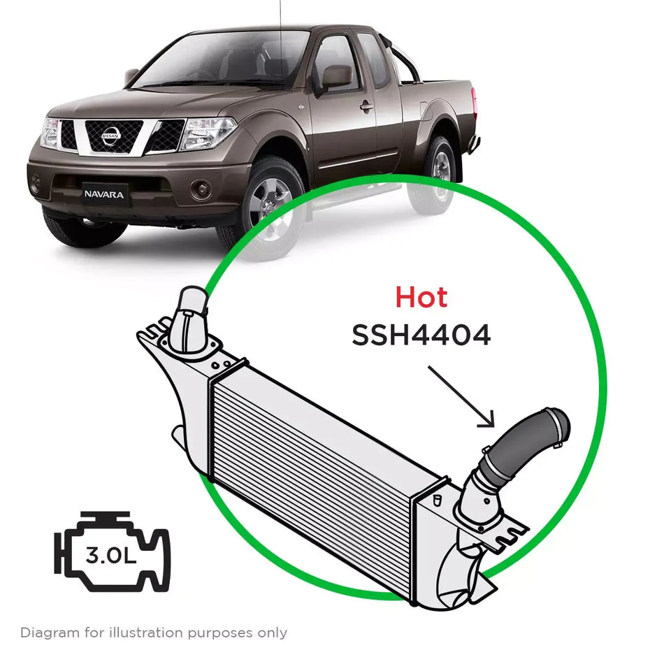SAAS Nissan Navara D40 Pathfinder R51 V9X V6 Silicone Intercooler Hot Side SSH4404 - view 1