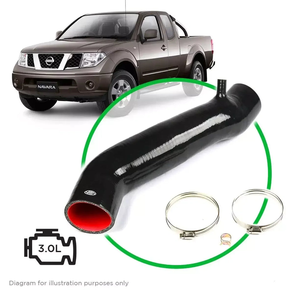 SAAS Nissan Navara D40 Silicone Airbox to Turbo Intake Pipe SSH4410 - view 1