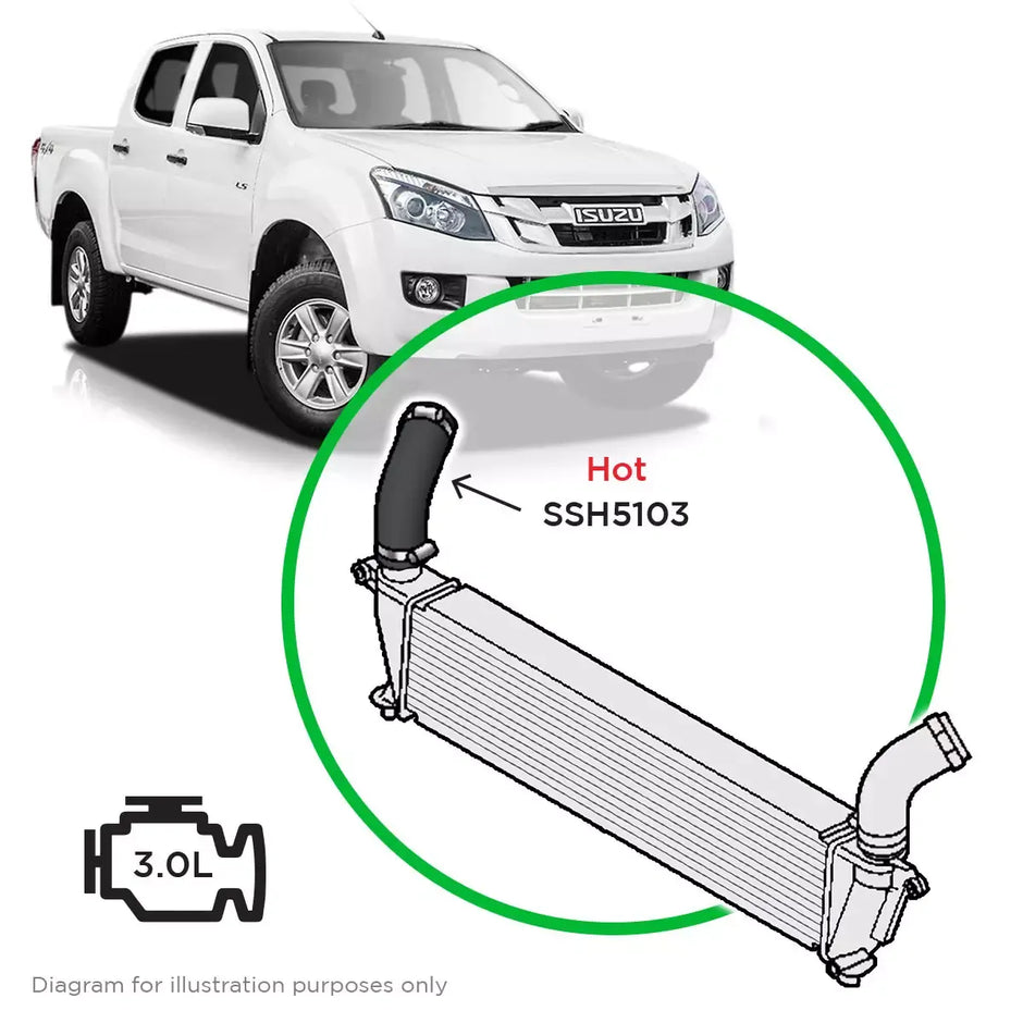 SAAS Isuzu Dmax/MU-X 3.0 2012-16 Hot Side Joiner to Intercooler SSH5103 - view 1