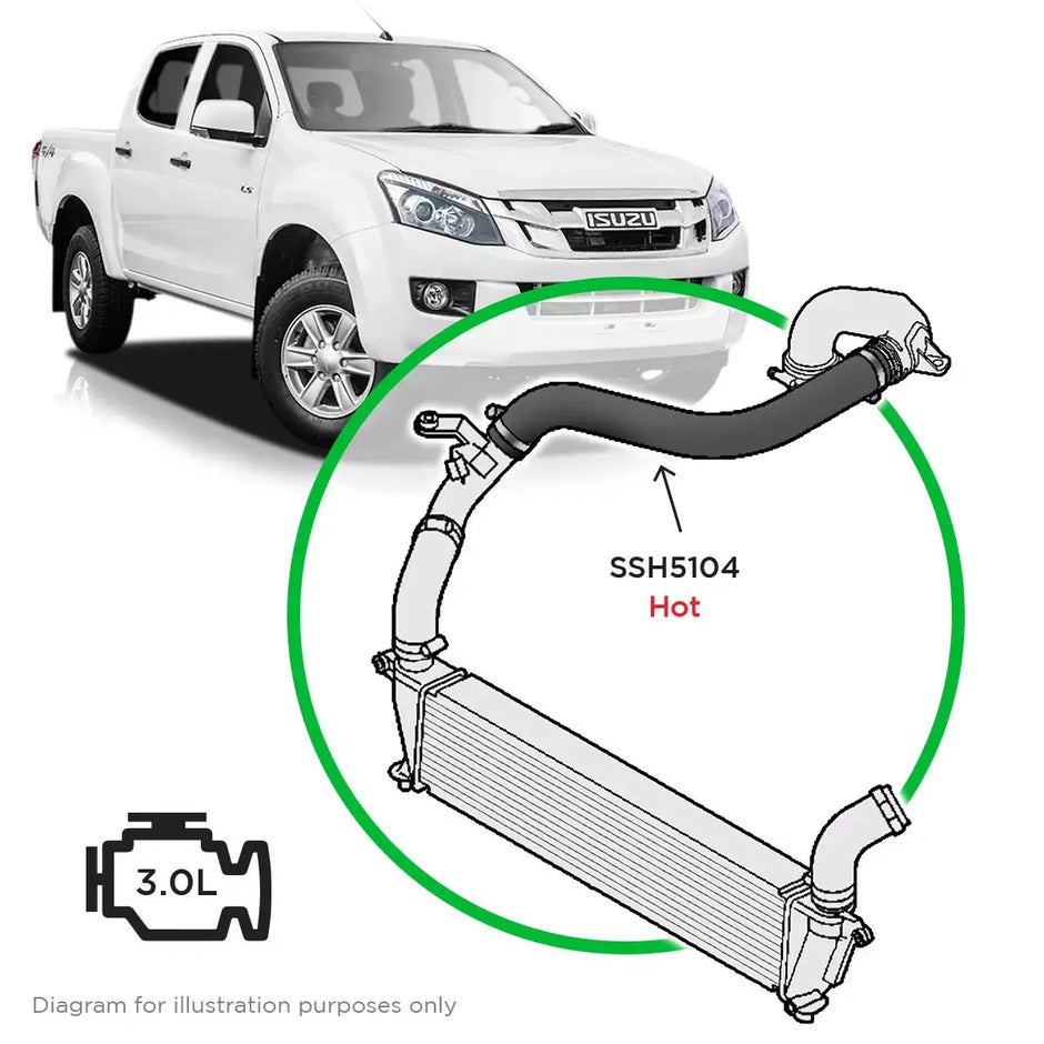 SAAS Isuzu Dmax/MU-X 3.0 2012-16 Hot Side Turbo to Joiner SSH5104 - view 1