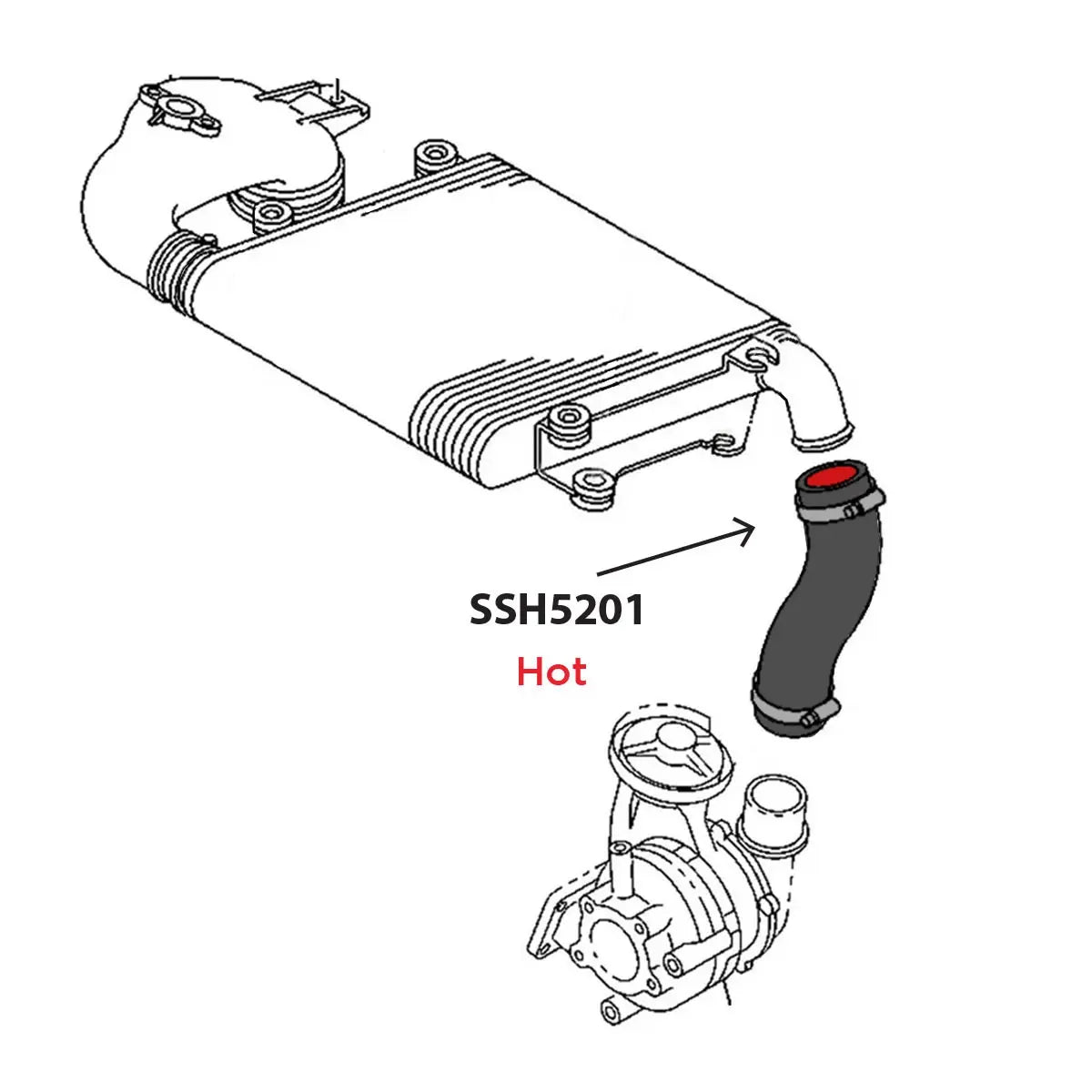 SAAS Holden RA/RA7 Rodeo, RC Colorado 08-10 4JJ1 Intercooler Hot Side Silicone SSH5201 - view 6