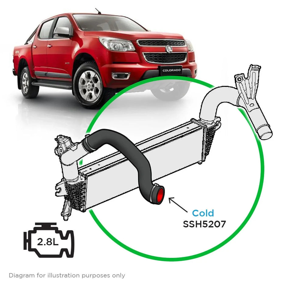 SAAS Holden Colorado RG 2.8L 132kW 2012 - 2013 CTDI Silicone Intercooler Cold Pipe SSH5207 - view 1