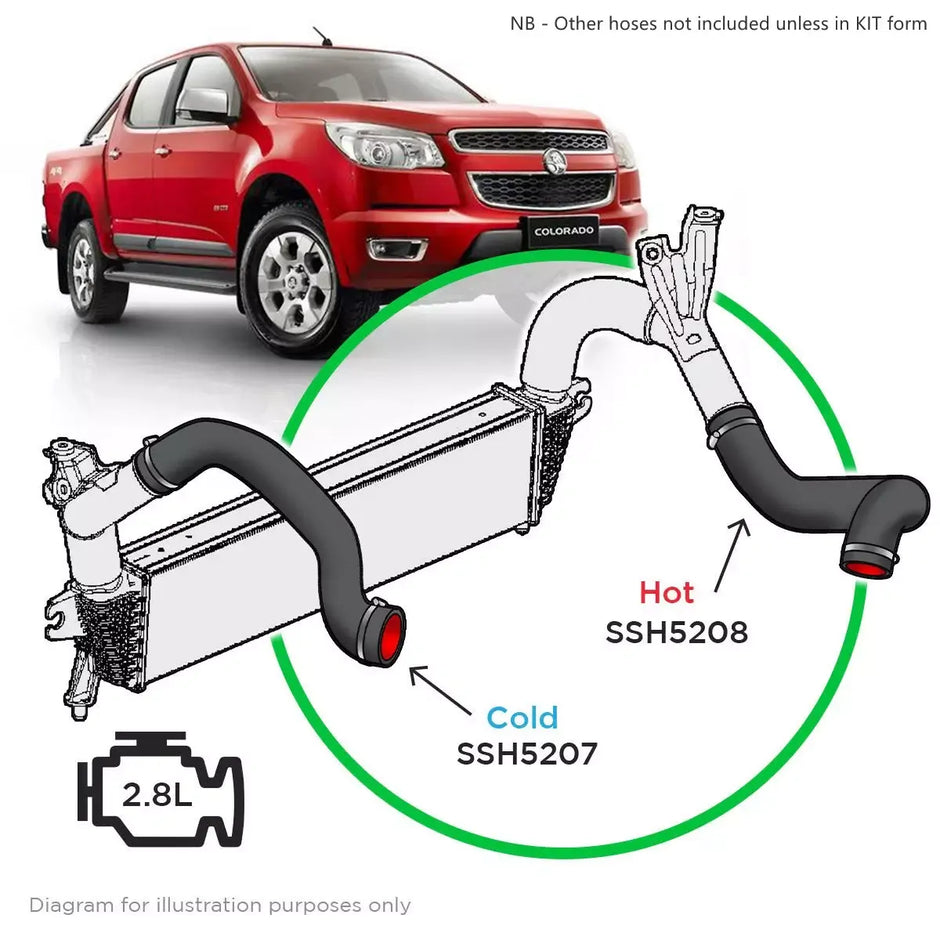 SAAS Holden Colorado RG 2.8L 132kW 2012 - 2013 CTDI Silicone Intercooler Cold Pipe SSH5207 - view 5