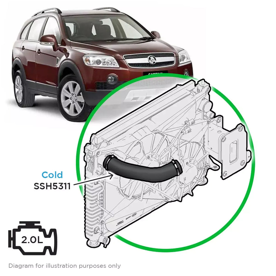 SAAS Holden Captiva TD CG 2.0 07-11 Cold Side from Intercooler SSH5311 - view 1