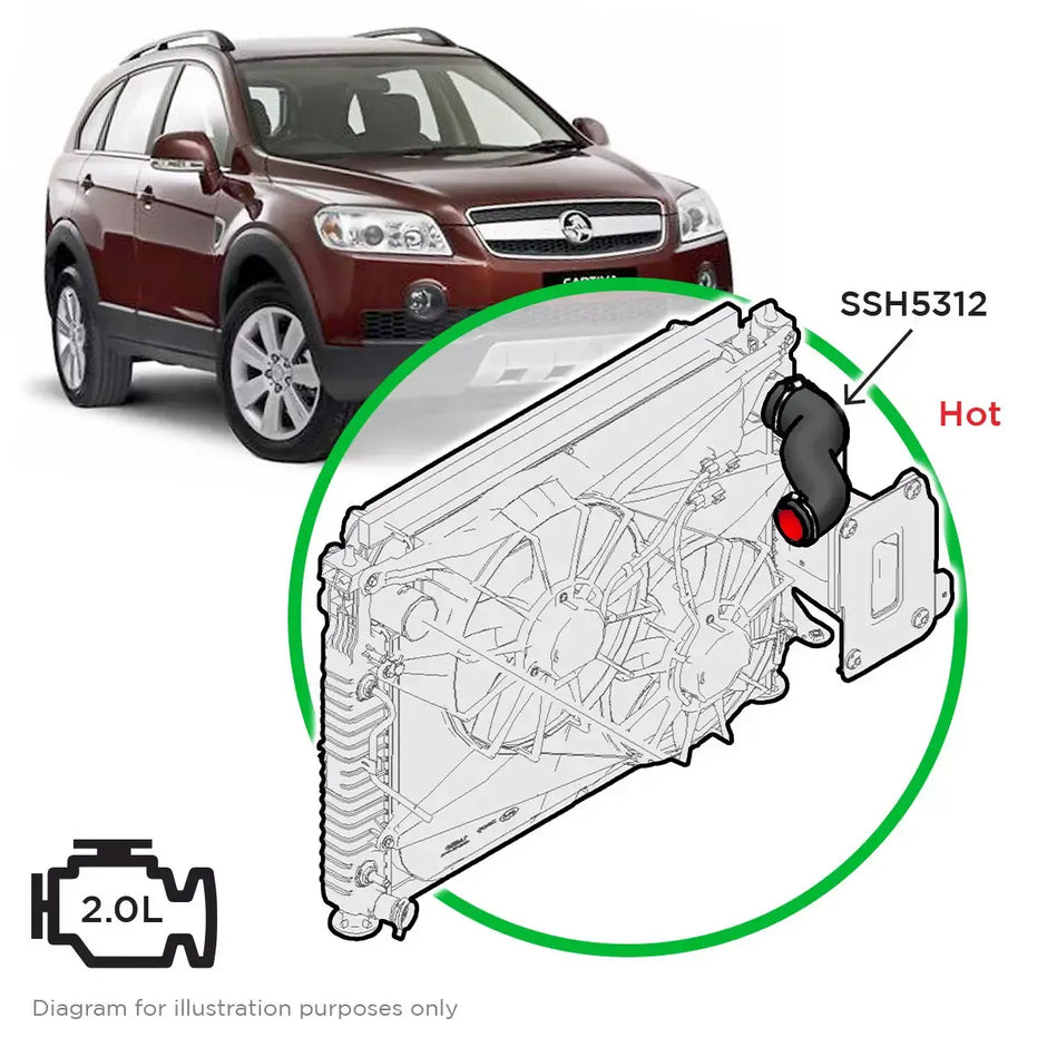 SAAS Holden Captiva TD CG 2.0 07-11 Hot Side from Joiner to Intercooler SSH5312 - view 1