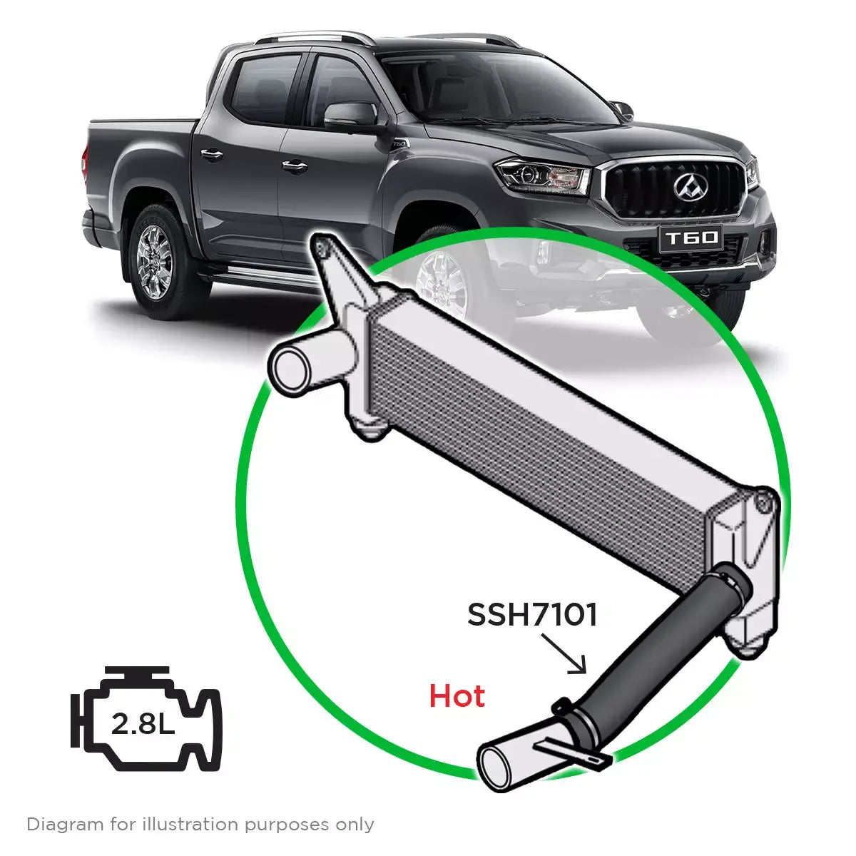 SAAS LDV T60 2.8 2017-21 Hot Side Intercooler to Joiner Pipe SSH7101 - view 1