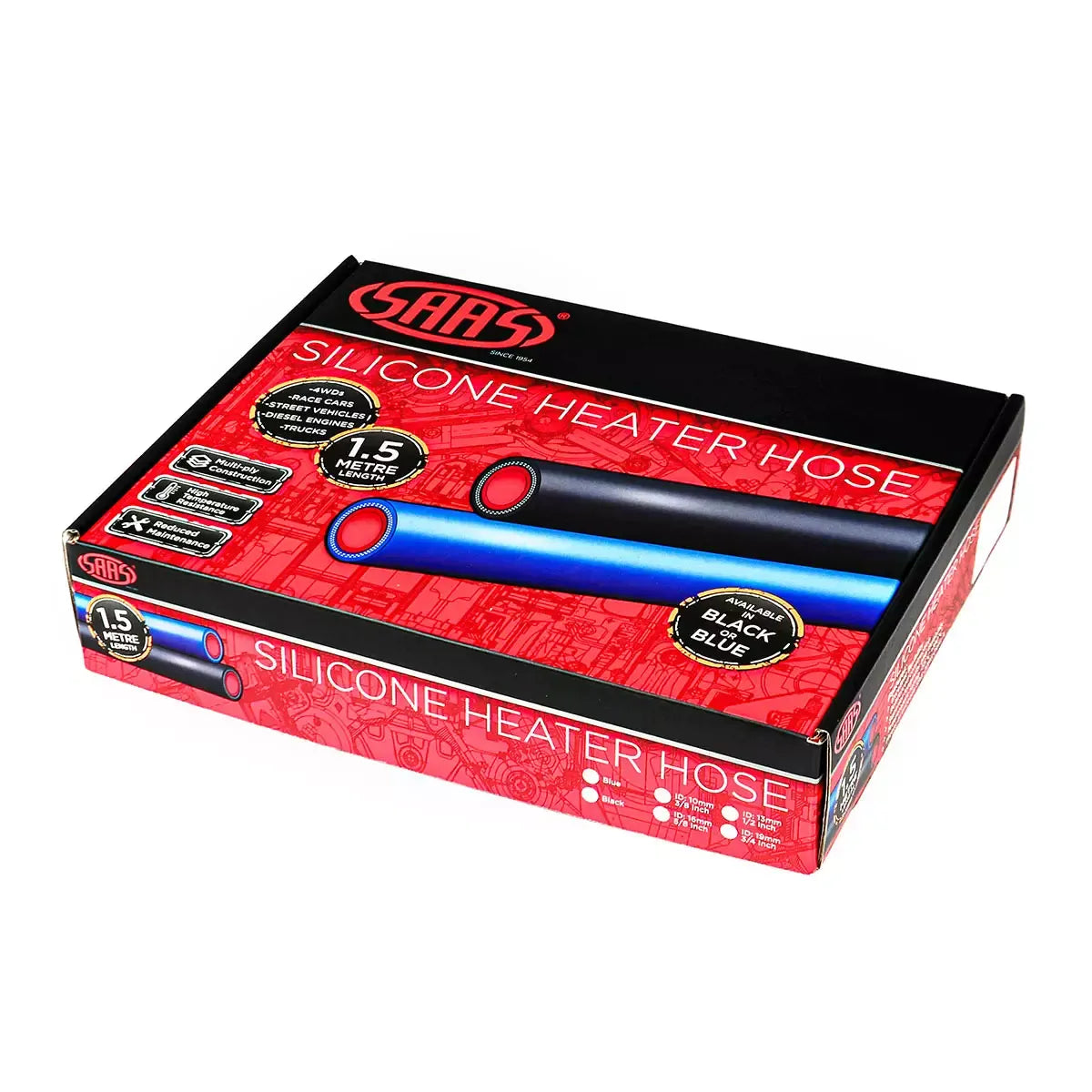 SAAS Silicone Heater Hose 16mm ID x 1.5m Black SSHH1516MM - view 3