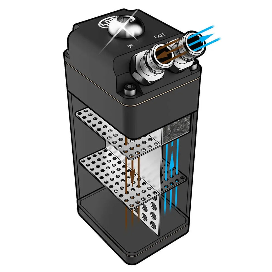 SAAS Oil Catch Tank Baffled Rectangle Black Billet 600ml ST1010 - view 3