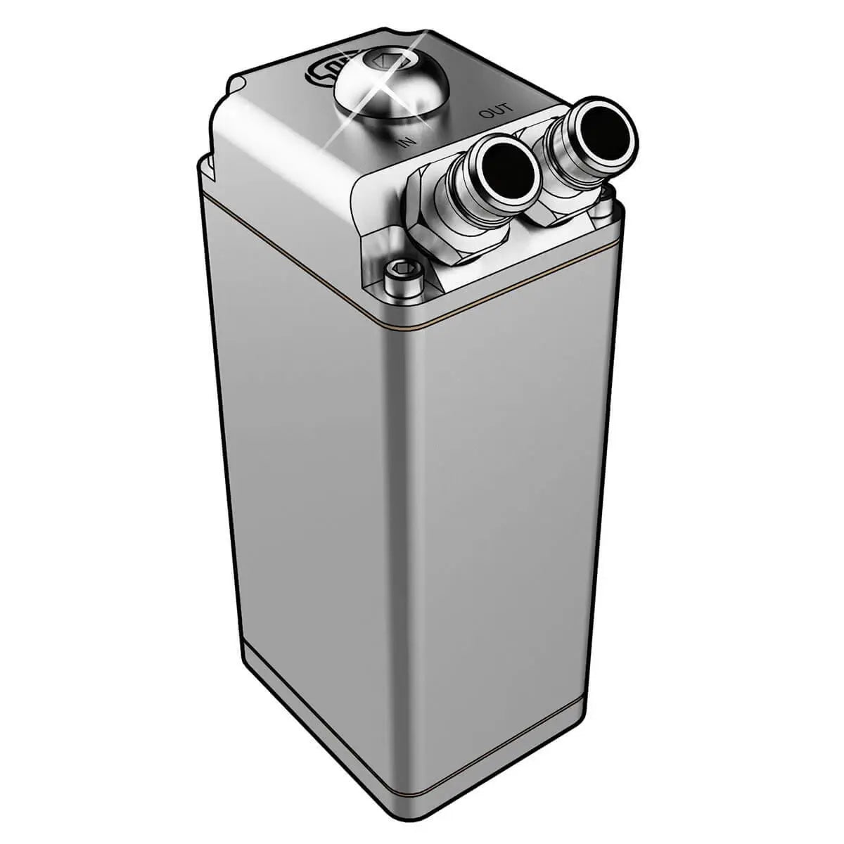 SAAS Oil Catch Tank Baffled Rectangle Polished Billet 600ml ST1011 - view 1