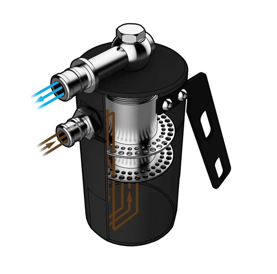 SAAS Oil Catch Tank LS1 Baffled Black Billet 500ml ST1012 - view 2
