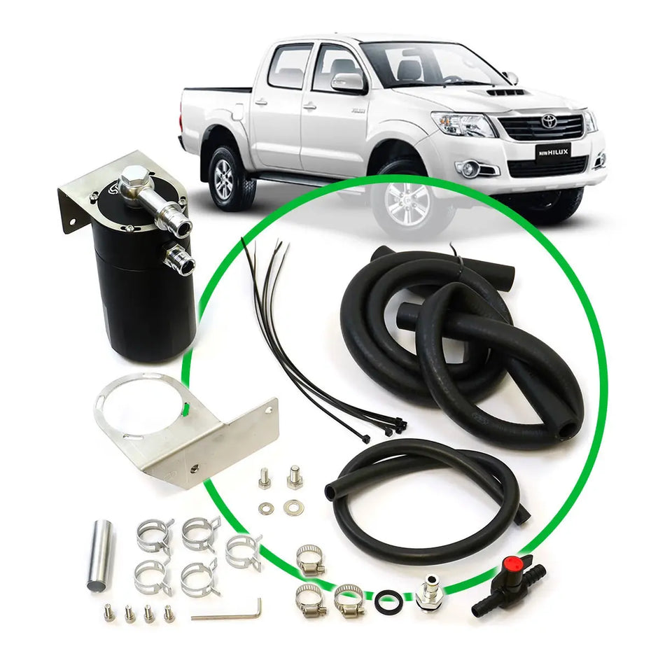 SAAS Oil Catch Tank Full Kit Hilux KUN 3.0L 2005 - 2015 Black Tank ST1101-1014 - view 1