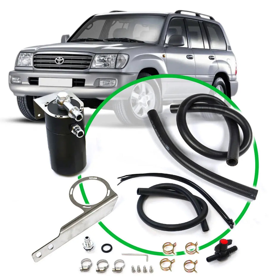 SAAS Oil Catch Tank Full Kit Landcruiser 100 Series 1HZ 98-07 Black Catch Can ST1206-1014 - view 1