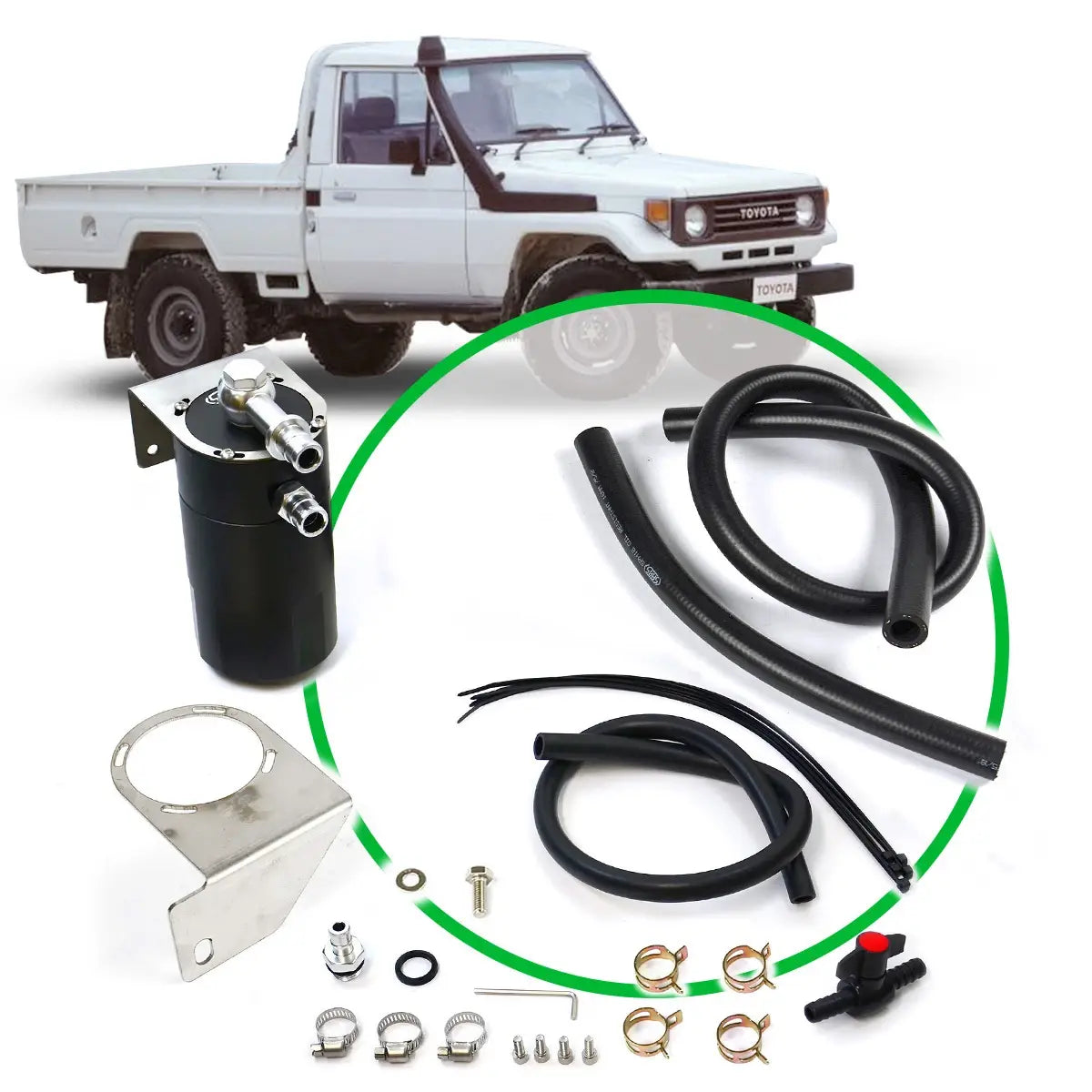 SAAS Oil Catch Tank Full Kit Landcruiser 75 Series 1HZ 1990-1999 Black Can ST1207-1014 - view 1