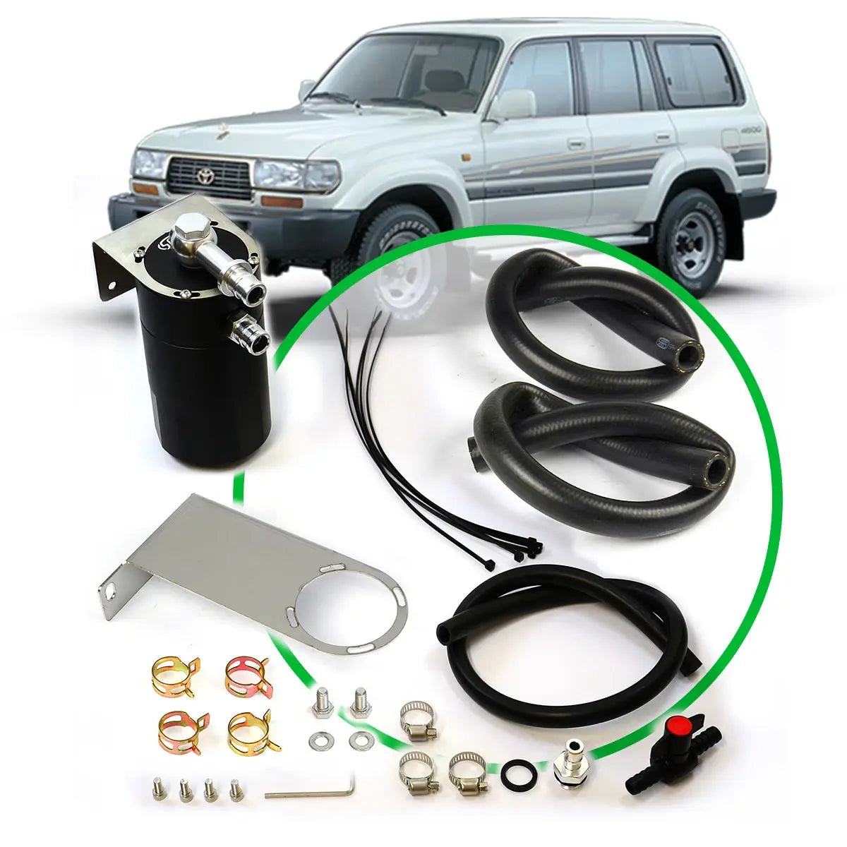 SAAS Oil Catch Tank Full Kit Landcruiser 80 Series 1HD 90-98 Black Can ST1208-1014 - view 1