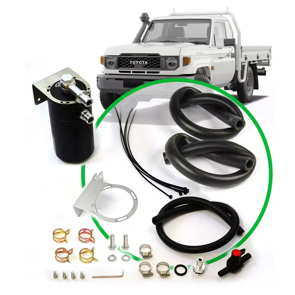 SAAS Oil Catch Tank Full Kit Landcruiser 70 Series 2.8TD 2023 on Black Can ST1209-1014 - view 1