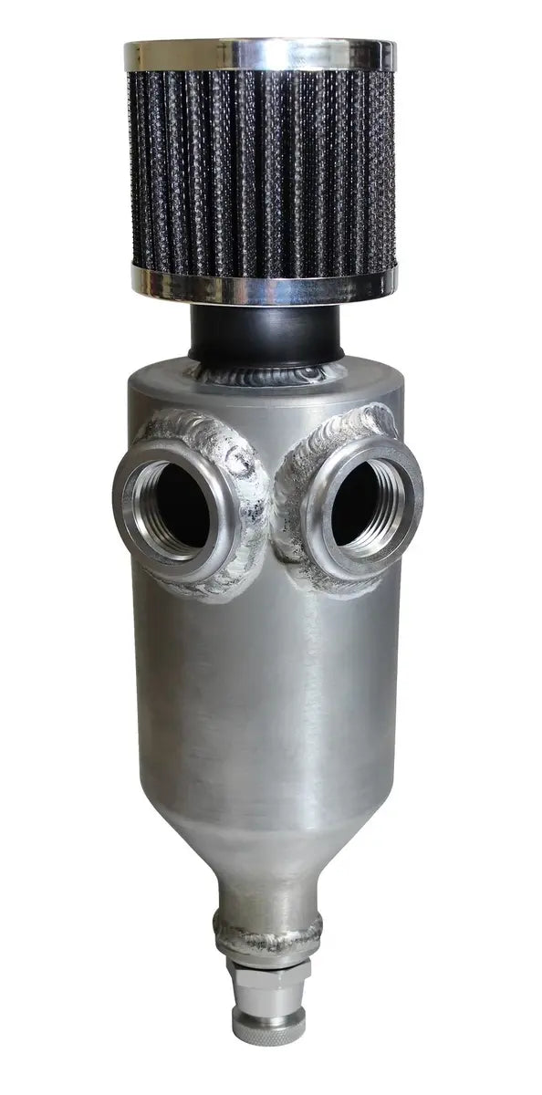 SAAS Oil Catch Can Baffle 2 X -12 AN Out Raw Aluminium 500mL ST2002 - view 1