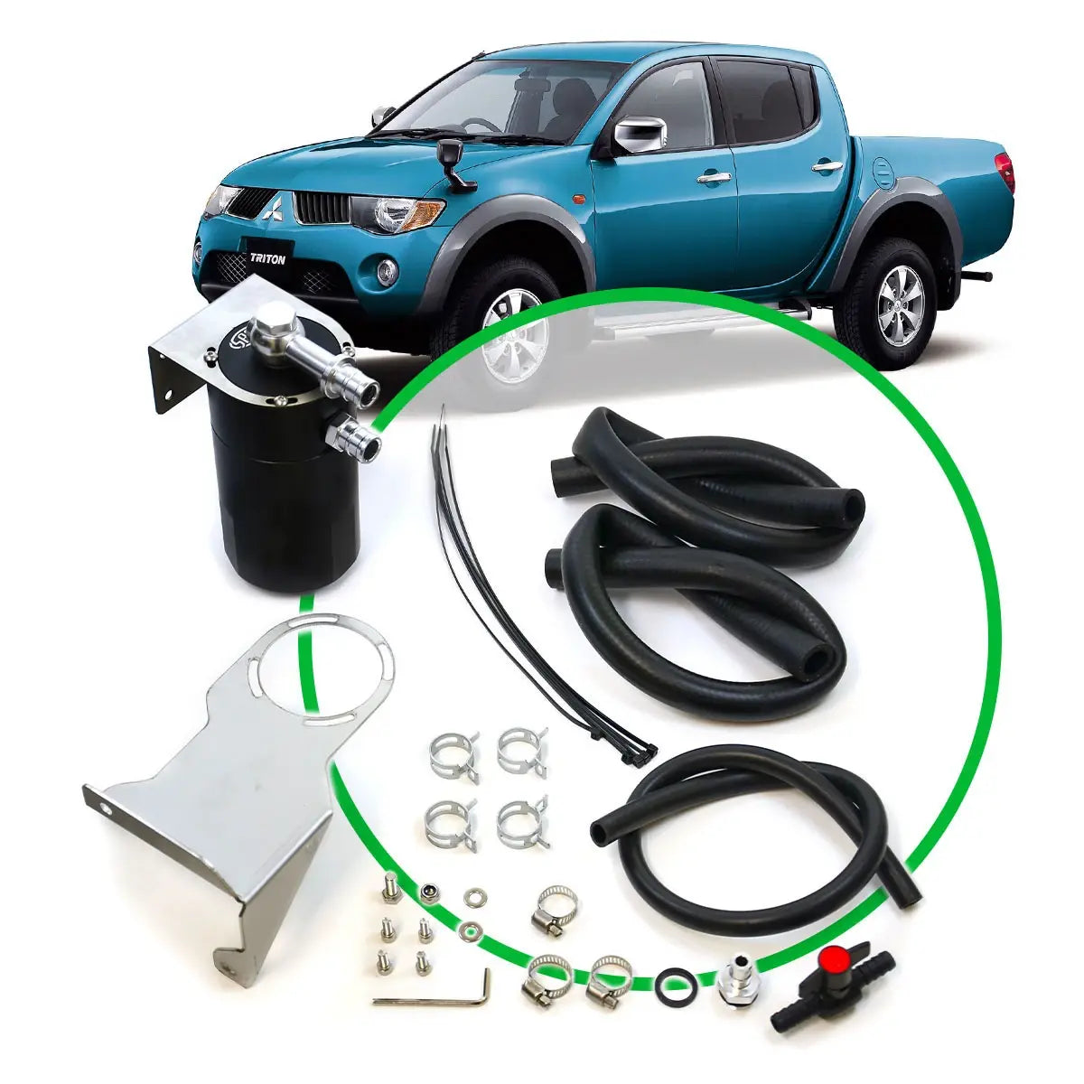 SAAS Oil Catch Tank Full Kit suit Mitsubishi Triton ML/MN 2.5L 2006 - 2015 ST3102-1014 - view 1