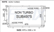 Subaru Liberty Turbo Radiator — SUB4975-PA16A — manufacturer main image