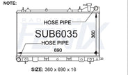 Subaru Forester Turbo Radiator — SUB6035-PA16A — manufacturer main image