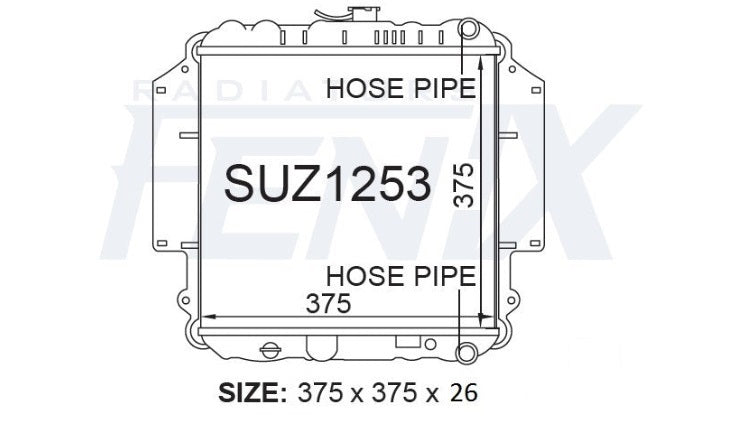 Suzuki Sierra Radiator 1.3 4cyl (SEP/1984 - 1996) — SUZ1253-PA26M — manufacturer main image